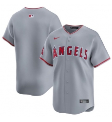 Men's Los Angeles Angels Blank Gray Away Limited Baseball Stitched Jersey