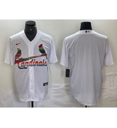 Men's St Louis Cardinals Blank White Rainbow Stitched MLB Cool Base Nike Jersey