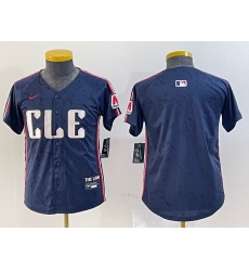 Youth Cleveland Guardians Blank Navy 2024 City Connect Limited Stitched Jersey