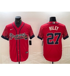 Men's Atlanta Braves #27 Austin Riley Red City Connect Cool Base Stitched Baseball Jersey