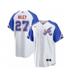 Men's Atlanta Braves #27 Austin Riley White 2023 City Connect Cool Base Stitched Baseball Jersey