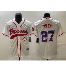 Men's Atlanta Braves #27 Austin Riley White Cool Base Stitched Baseball Jersey1