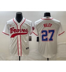 Men's Atlanta Braves #27 Austin Riley White Cool Base Stitched Baseball Jersey