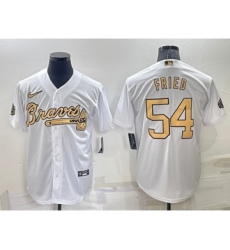 Men's Atlanta Braves #54 Max Fried White 2022 All Star Stitched Cool Base Nike Jersey