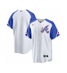 Men's Atlanta Braves Blank White 2023 City Connect Cool Base Stitched Baseball Jersey