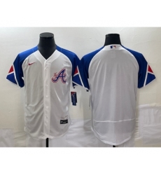 Men's Atlanta Braves Blank White 2023 City Connect Flex Base Stitched Baseball Jersey