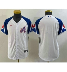 Youth Atlanta Braves Blank White 2023 City Connect Cool Base Stitched Jersey