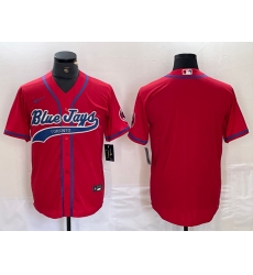 Men's Toronto Blue Jays Blank Red Cool Base Stitched Baseball Jersey