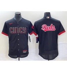 Men's Cincinnati Reds Blank Black 2023 City Connect Flex Base Stitched Jersey