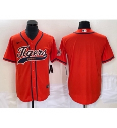 Men's Detroit Tigers Blank Orange Cool Base Stitched Baseball Jersey