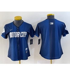 Women's Detroit Tigers Blank 2024 Navy City Connect Cool Base Limited Stitched Jersey