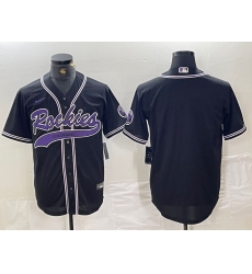 Men's Colorado Rockies Blank Black With Cool Base Stitched Baseball Jersey