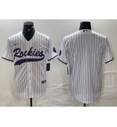 Men's Colorado Rockies Blank White With Cool Base Stitched Baseball Jersey