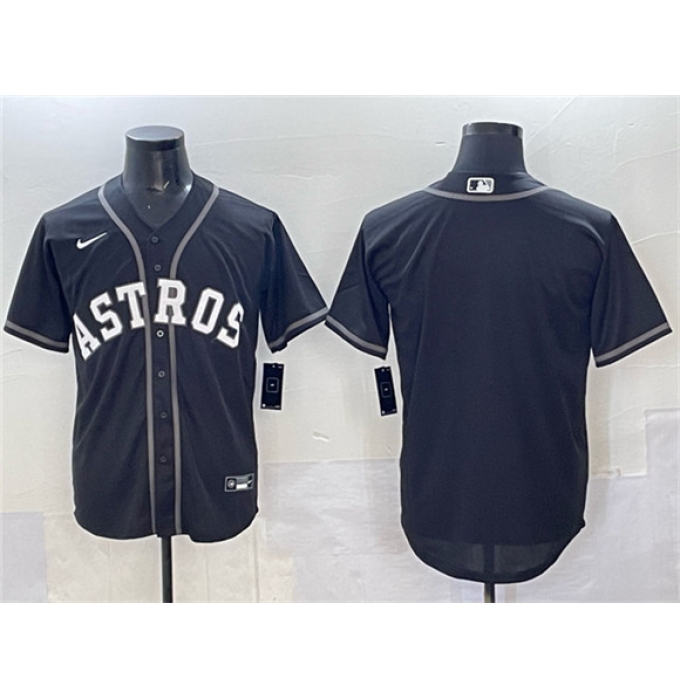 Men's Houston Astros Blank Black Lights Out Limited Stitched Baseball Jersey