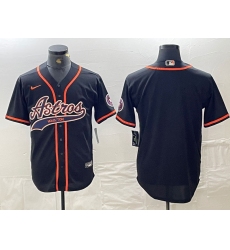 Men's Houston Astros Blank Black With Cool Base Stitched Baseball Jersey