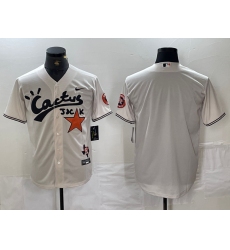 Men's Houston Astros Blank Cream Cactus Jack Cool Base Jersey