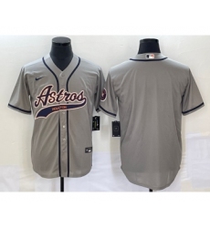 Men's Houston Astros Blank Grey Cool Base Stitched Baseball Jersey