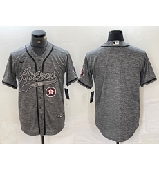 Men's Houston Astros Blank Grey Gridiron Cool Base Stitched Baseball Jersey