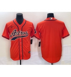 Men's Houston Astros Blank Number Orange Cool Base Stitched Baseball Jersey