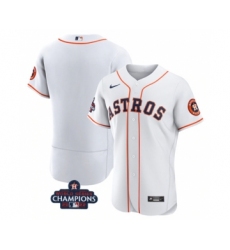 Men's Houston Astros Blank White 2022 World Series Champions Flex Base Stitched Baseball Jersey