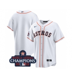 Men's Houston Astros Blank White 2022 World Series Champions Home Stitched Baseball Jersey