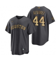 Men's Houston Astros #44 Yordan Alvarez Number Grey 2022 All Star Stitched Cool Base Nike Jersey