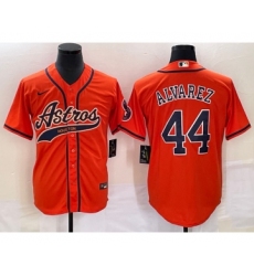 Men's Houston Astros #44 Yordan Alvarez Orange Cool Base Stitched Baseball Jersey