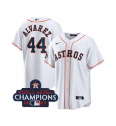 Men's Houston Astros #44 Yordan Alvarez White 2022 World Series Champions Home Stitched Baseball Jersey