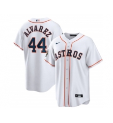 Men's Houston Astros #44 Yordan Alvarez White 2022 World Series Home Stitched Baseball Jersey