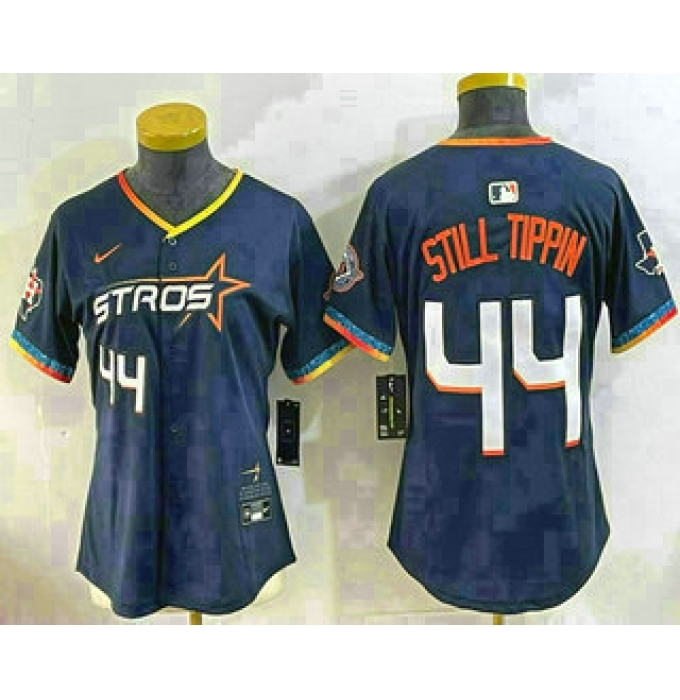Women's Houston Astros #44 Yordan Alvarez Number Navy 2025 City Connect Limited Stitched Jersey