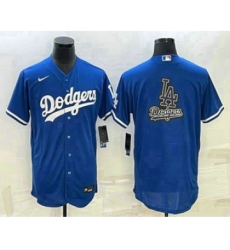 Men's Los Angeles Dodgers Big Logo Blue Flex Base Stitched Baseball Jersey