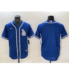 Men's Los Angeles Dodgers Blank Blue Cool Base Stitched Baseball Jersey