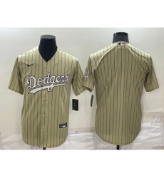 Men's Los Angeles Dodgers Blank Cream Pinstripe Stitched MLB Cool Base Nike Jersey
