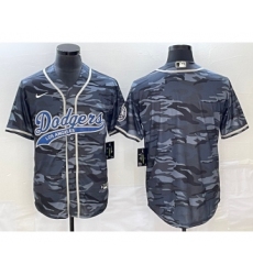 Men's Los Angeles Dodgers Blank Gray Camo Cool Base Stitched Baseball Jersey