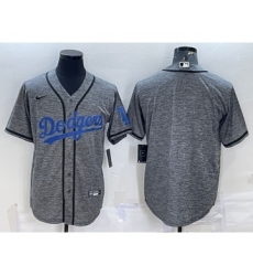 Men's Los Angeles Dodgers Blank Grey Gridiron Cool Base Stitched Baseball Jersey