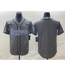 Men's Los Angeles Dodgers Blank Grey Gridiron Cool Base Stitched Baseball Jerseys