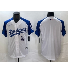 Men's Los Angeles Dodgers Blank White Blue Fashion Stitched Cool Base Limited Jersey