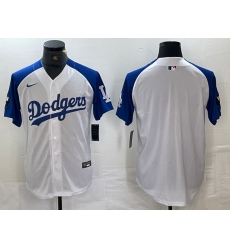 Men's Los Angeles Dodgers Blank White Blue Fashion Stitched Cool Base Limited Jerseys