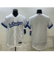 Men's Los Angeles Dodgers Blank White City Connect Flex Base Stitched Baseball Jersey