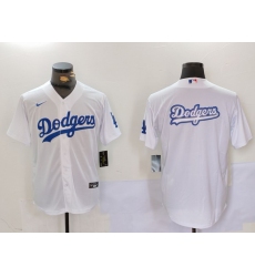 Men's Los Angeles Dodgers Blank White Cool Base Stitched Jersey1