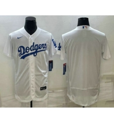 Men's Los Angeles Dodgers Blank White Flex Base Stitched Baseball Jersey