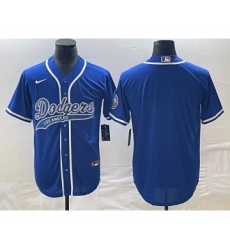 Men's Los Angeles Dodgers Blue Blank Cool Base Stitched Baseball Jersey