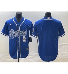 Men's Los Angeles Dodgers Blue Blank Cool Base Stitched Baseball Jerseys