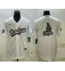 Men's Los Angeles Dodgers White Team Big Logo Cool Base Stitched Baseball Jersey