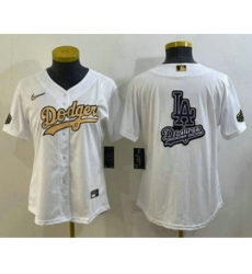 Women's Los Angeles Dodgers Big Logo White 2022 All Star Stitched Cool Base Nike Jerseys