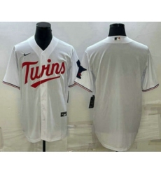 Men's Minnesota Twins Blank White Red Stitched MLB Cool Base Nike Jersey