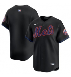 Men's New York Mets Blank 2024 Black Alternate Limited Stitched Baseball Jersey