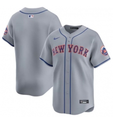 Men's New York Mets Blank 2024 Gray Away Limited Stitched Baseball Jersey