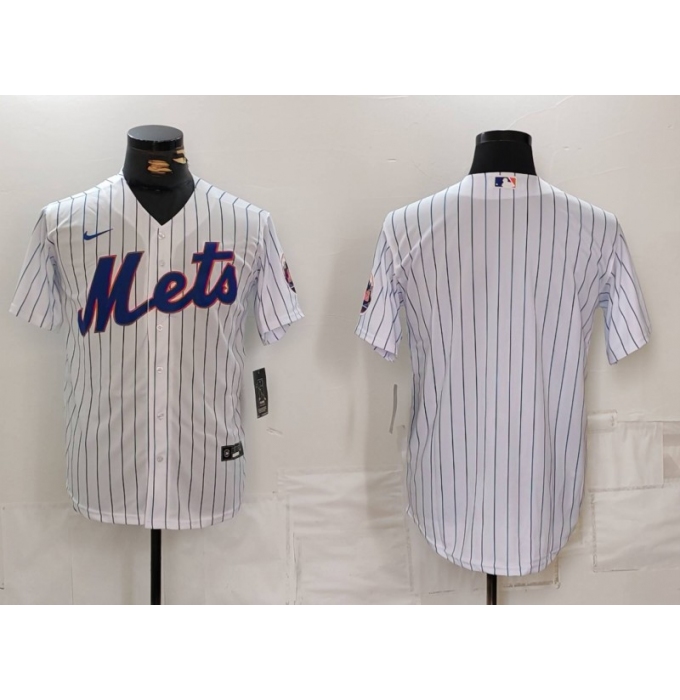 Men's New York Mets Blank White Cool Base Stitched Jersey