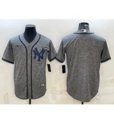 Men's New York Yankees Blank Grey Gridiron Cool Base Stitched Baseball Jersey